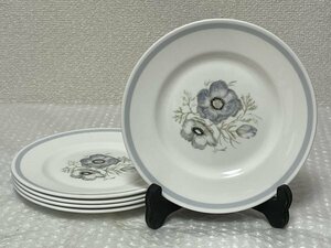 Wedgwood ウェッジウッド GLEN MIST グレンミスト デザートプレート 5枚 セット まとめ 直径 約17.8cm ■ 西洋陶器 皿 ■ 松1013