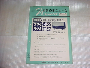 昭和33年11月25日　東芝商事ニュース　めじろFSのカタログ