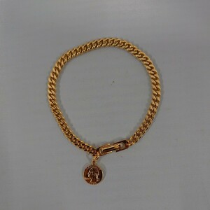 ★K18 gold finish/18金 メッキ☆コイン付 ブレスレット☆アクセサリー☆チェーンベルト☆喜平☆オシャレ ファッション☆20cm/5mm/11g★