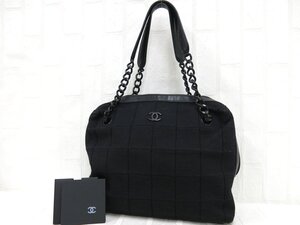 ◆美品◆CHANEL シャネル◆チョコバー◆ココマーク◆コットン カーフ レザー 本革◆チェーン ショルダー バッグ◆黒◆ヴィンテージ◆A9165