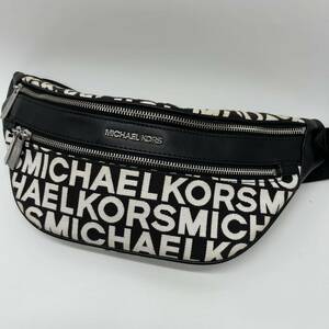 現行 MICHAEL KORS マイケルコース ボディバッグ ウエストバッグ ショルダーバッグ斜め掛け クロスボデキャンバス 革 レザー 総柄 ロゴ