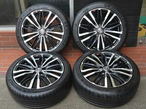 17in AME SMACK CREST 17X7.0J PCD 100 5穴 +48 ミシュラン パイロットスポーツ4 215/45R17 2023年製付 カローラツーリング プリウス 等