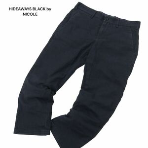 HIDEAWAYS BLACK by NICOLE ハイダウェイ ニコル 春夏 ストレッチ★ アンクル スラックス パンツ Sz.46　メンズ ネイビー　C4B02569_6#P