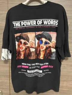 ラグスタイル　プリントTシャツ  半袖　フェイクレイヤード　古着　Mサイズ