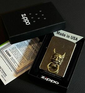 ★USA直輸入 ZIPPO 般若 鬼 サタン 和風 メタル 貼り ジッポー デビル 悪魔 bv959