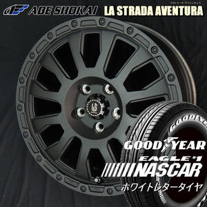 送料無料 Jeep レネゲード ラストラーダ アヴェンチュラ リンクルブラック GOODYEAR イーグル ナスカー 215/60R17 ホワイトレター