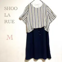 SHOO LA RUE ワンピース 切り替え ストライプ フレアスカート M