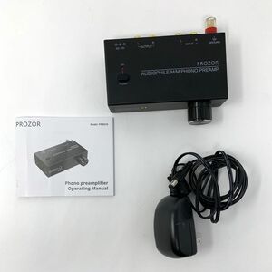 【一円スタート】PROZOR フォノプリアンプ ボリュームコントロール+レベル調整3.5mm ヘッドフォン RCA 出力 蓄音機アンプ 1円 SEI01_1770