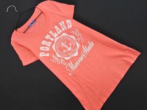 ネコポスOK BEAMS HEART ビームスハート プリント Tシャツ ピンク ■◆ ☆ eia4 レディース