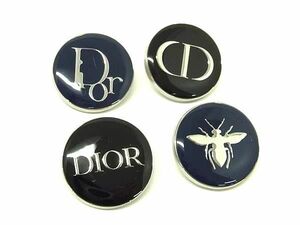 ■美品■ ChristianDior クリスチャンディオール ピンブローチ ピンバッジ アクセサリー 4点セット ネイビー系×ブラック系 DE4324