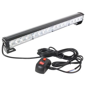 【送料無料】『12v/24v』『45cm 白/ホワイト』LED ライトバー ストロボ フラッシュ ライト パターン切替 リモコン付き 誘導 停車 イベント