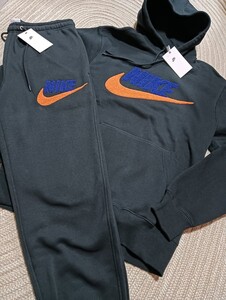 新品 定価21010 NIKE ワッフルロゴ スウェット セットアップ ブラック 黒 М ナイキ 上下 ナイキ メンズ パーカー パンツ