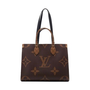 LOUIS VUITTON ルイヴィトン オンザゴーMM 2wayトートバック モノグラムジャイアント ブラウン（ゴールド金具）