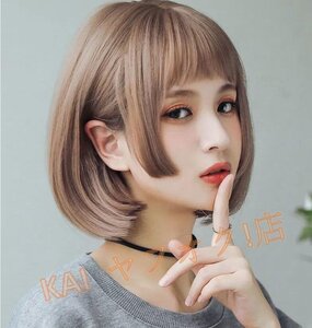 ☆新品人気品人気推薦 ウィッグ かつら ショートストレート サラサラ 姫カット ボブヘア フルウィッグ