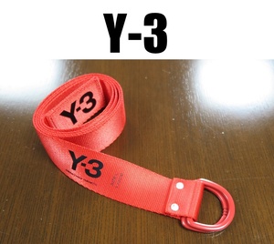 Y-3 Dリングベルト/YOHJIYAMAMOTO D-RING LOGO BELT/Lサイズ/130CM/ヨウジヤマモト/レッド