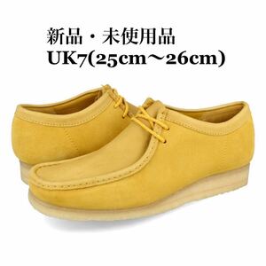 CLARKS クラークス WALLABEE YELLOW COMBI SUEDE イエロー コンビ スエード レザー モカシン メンズシューズ メンズファッション UK7