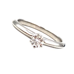 ティファニー TIFFANY＆CO ソリティア ダイヤ リング Pt950 D:0.18ct #8.5 Pt950 ダイヤモンド ジュエリー 中古