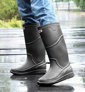 ロング丈　レインシューズ　レインブーツ　メンズ　長靴　防滑　防水　雨の日　アウトドア　作業靴 ZCL1418