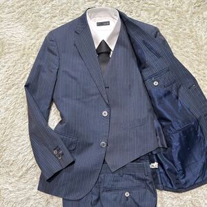 エルメネジルドゼニア【至高の3ピース】Ermenegildo Zegna スーツ　セットアップ　スリーピース　ジャケット　グレーネイビー　S〜M位