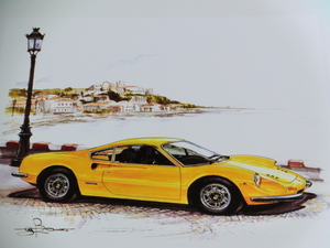 bowイラスト/フェラーリディーノ246GT/Ferrari Dino 246GT-//256-1999.10//1枚のみ