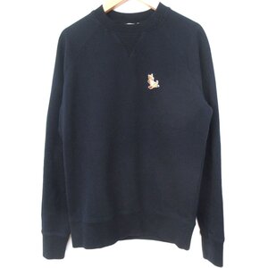 美品 23SS MAISON KITSUNE メゾンキツネ CHILLAX FOX PATCH CLASSIC SWEATSHIRT プルオーバー スウェットシャツ XXS ネイビー ◆