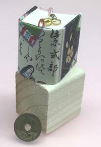 ”ちはやふる”『式部さん登場です!』4cm×4,5cm・500ペ－ジ・まひろの豆本日記帖・ストラップ付き・京の手製本・雅な仮名文字で挑戦。