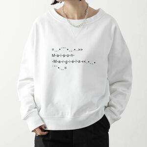 新品MAISON MARGIELA メゾンマルジェラ トレーナー フォントジェネレーター スウェットシャツ オーバーサイズ 4ステッチ ロゴ ホワイト XS