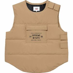 【新品未使用】 21AW 22 新作 新品 SUPREME シュプリーWTAPS TACTICAL DOWN VEST ダウンベスト ダブルタップス TAN SMALL Sサイズ