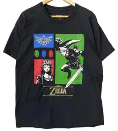 US古着　ヴィンテージ　ゼルダ　キャラクタープリントTシャツ　ブラック　L