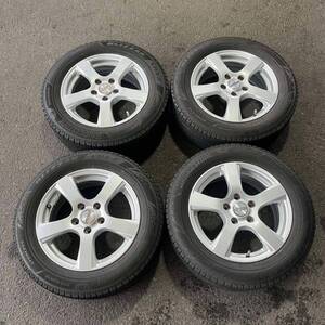 【5260】205/60R16 4本セット冬タイヤBRIDGESTONE BLIZZAK VRX3バリ山【2021年】アルミンホイール 16X6 1/2J PCD114.3/5H