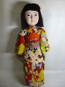 旧家から　市松人形　可愛い女の子　在銘　高さ約66ｃｍ/19032111