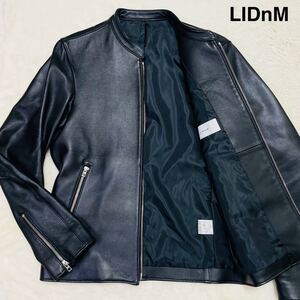 LIDNM リドム シングルライダース レザージャケット ラムレザー 美品 M 羊革 黒 本革 ジャケット アウター ブルゾン 