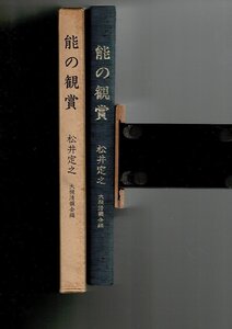 「能の鑑賞」松井定之 大槻清韻会 刊行年 昭59 A5判 253p 当時非売品 函 奥付に受贈の書き込み RN324UT