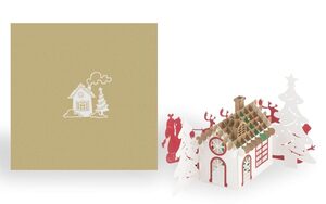 PaPeRPoPCARDS メッセージカード グリーティングカード ペーパーポップ 3Dポップアップ クリスマスハウス 170-Christmas House 3822024