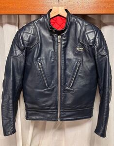 極上美品 70s LewisLeathers PHANTOM ビンテージ ルイスレザー ファントム ライダース 38 ネイビー(紺) 英国製