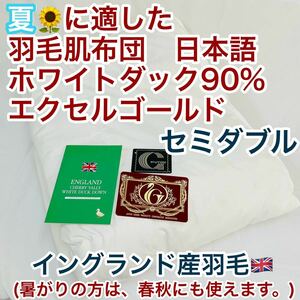 肌掛け 羽毛布団 ダウンケット セミダブル イングランド羽毛 エクセル 日本製