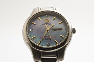 石付き エルジン FK-1251-C デイデイト ラウンド チタニウム ソーラー メンズ 腕時計 ELGIN