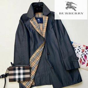 P11【上品の最上級】百貨店購入〜超美品定価14万●BURBERRY LONDON●美シルエット〜高級トレンチコート バーバリーコート レディース 