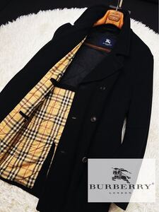 s57美品　PURE WOOL100% 極暖トレンチコート!! 定価18万●BURBERRY LONDON●ウールトレンチコート バーバリーコート メンズ 大きい　L 