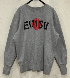 ＊エヴィス EVISU ロゴ 日の丸 裏起毛 スウェット トレーナー 44 　　　　　 BJBD.D