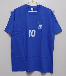 2013直輸入品 RE-TAKE『ロベルト・バッジョ 1994 ホーム Tシャツ』丸首 半袖 青 前後プリント XL・身幅約58.1cm※未試着品/未使用品/クール