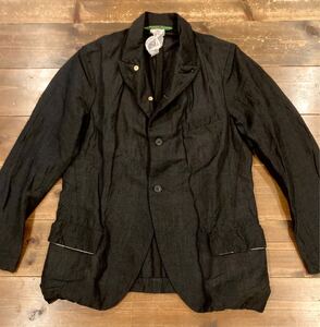 極美品 Paul Harnden Shoemakers Mens blazer BLACK M linen 50% wool 50% ポールハーデン 軽快 ピークドラペル ジャケット リネン×ウール