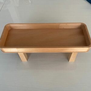 結納　ディスプレイ　三宝　神具　仏壇　お供え　長生堂謹製　檜　足付き　12cm×32.5cm 台　三方　足付き　足組み立て