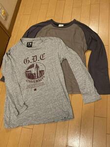 2枚セット　①GDC+UT コラボ　WネームGRANDCANYON UNIQLO ユニクロ　ロンT L ②BURDEN バーデン　ロンT 38 Mサイズ