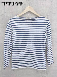 ◇ LA MARINE FRANCAISE マリン フランセーズ ボーダー柄 長袖 Tシャツ カットソー サイズ1 ホワイト ブルー レディース