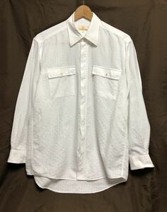 トラサルディ(TRUSSARDI)ホワイト シャツ サイズ46 USED XL 鹿の子風