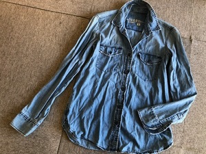 ★Gap1969ギャップデニム長袖シャツXS★青