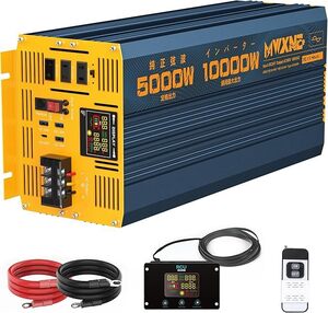 インバーター 正弦波 24v 100v 5000w 最大10000W DC24V（直流)をAC100V(交流)に変換 PD60W QC3.0急速充電 USB&Type-C 4ポート