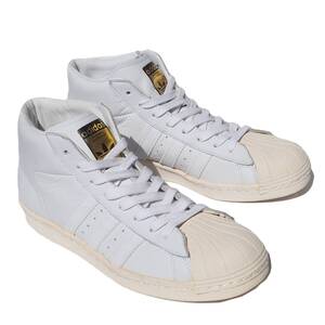 美品!! US 8 / 26cm 限定 15年製 adidas PRO MODEL VINTAGE DLX プロモデル 白x金 天然皮革 PROMODEL スーパースター 80s 好きにも