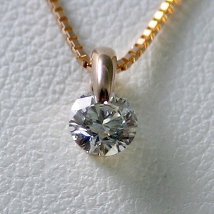 ダイヤモンド ネックレス K18PG 一粒 0.5ct 鑑定書付 0.528ct Eカラー SI2クラス 3EXカット H&C CGL